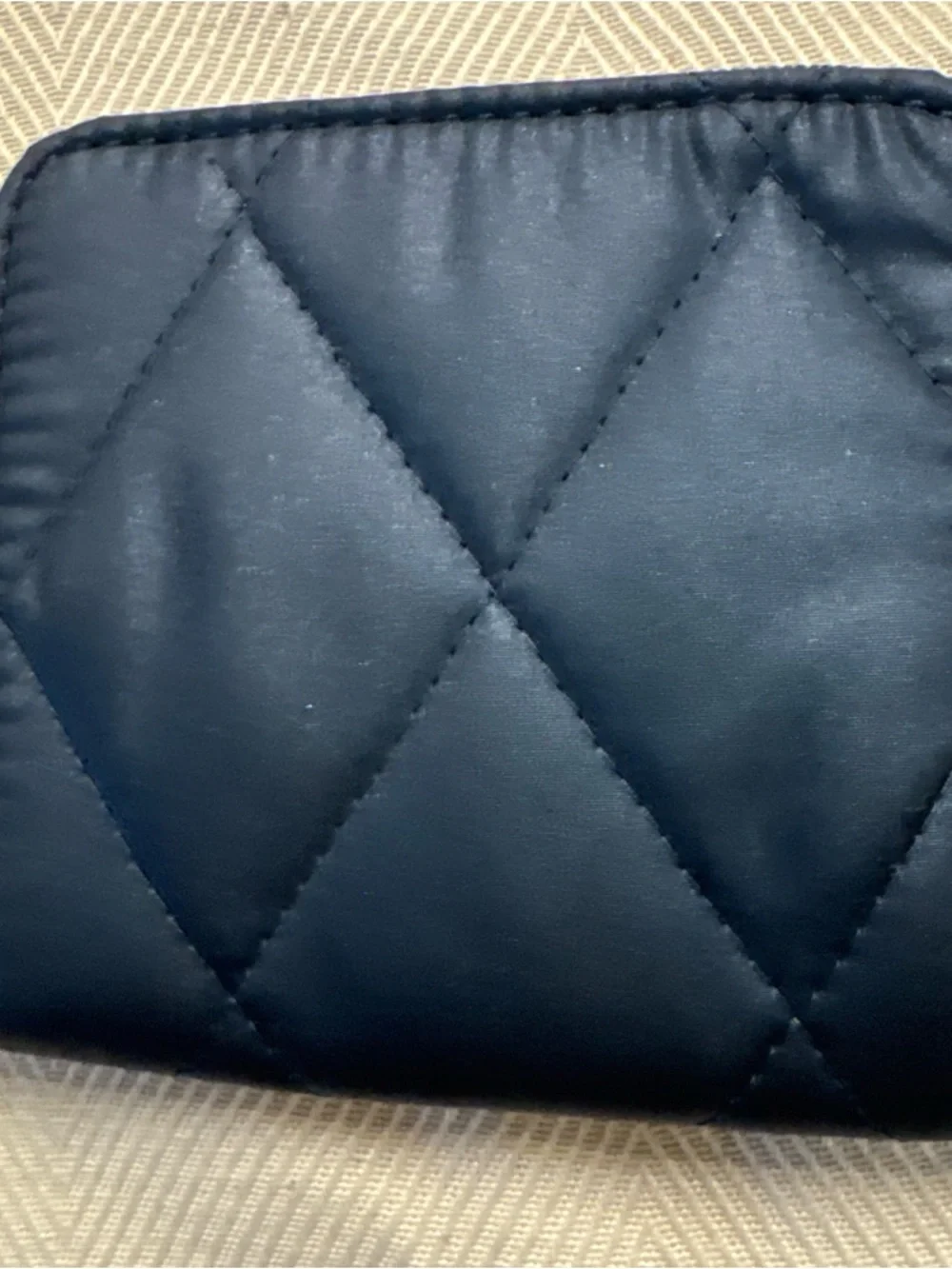 Quilted Navy zip around wallet - Picture 2 of 4